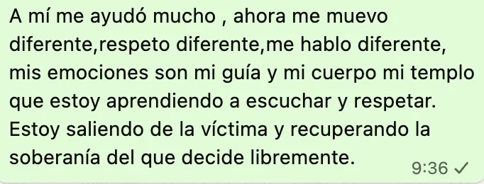 Conversación de WhatsApp sobre la experiencia HUMANA